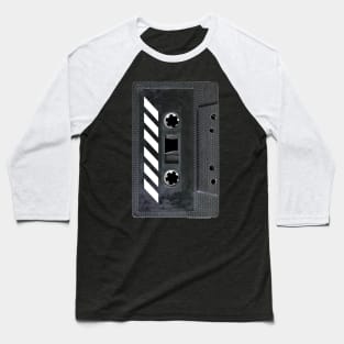 Black And White 1980s Cassette Tape Baseball T-Shirt